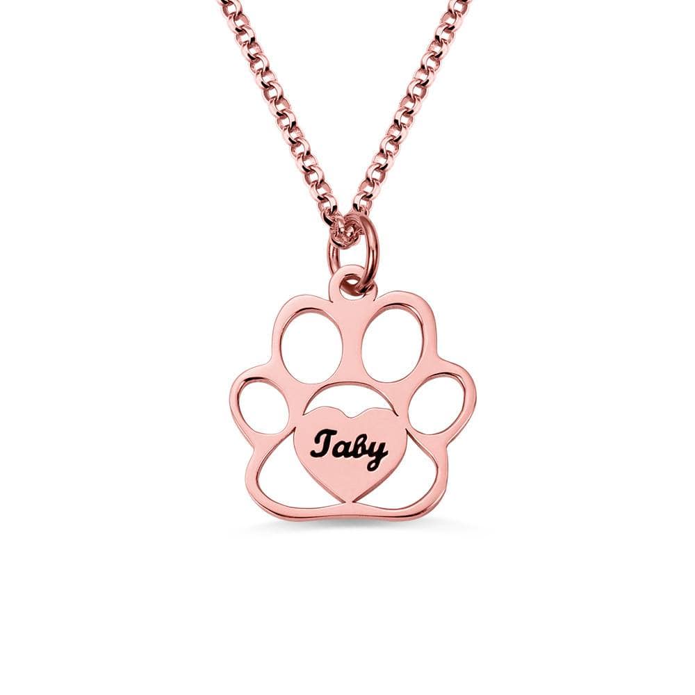 Custom Paw Necklace with Name