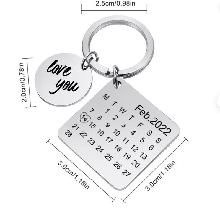The Day We Met/Married/Engaged Keychain