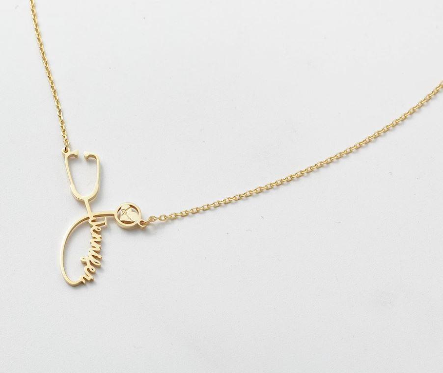 Dainty  Doctor Name Necklace
