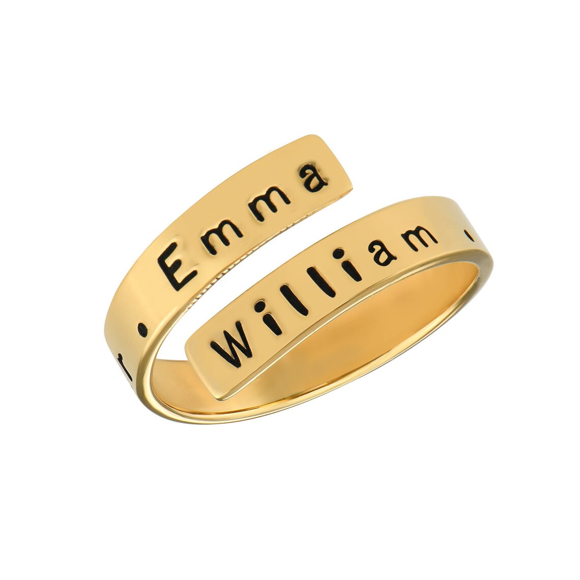 Personalized Adjustable Engraved Wrap Ring