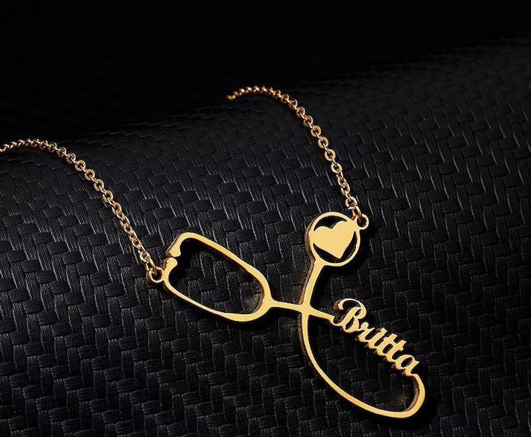 Dainty  Doctor Name Necklace